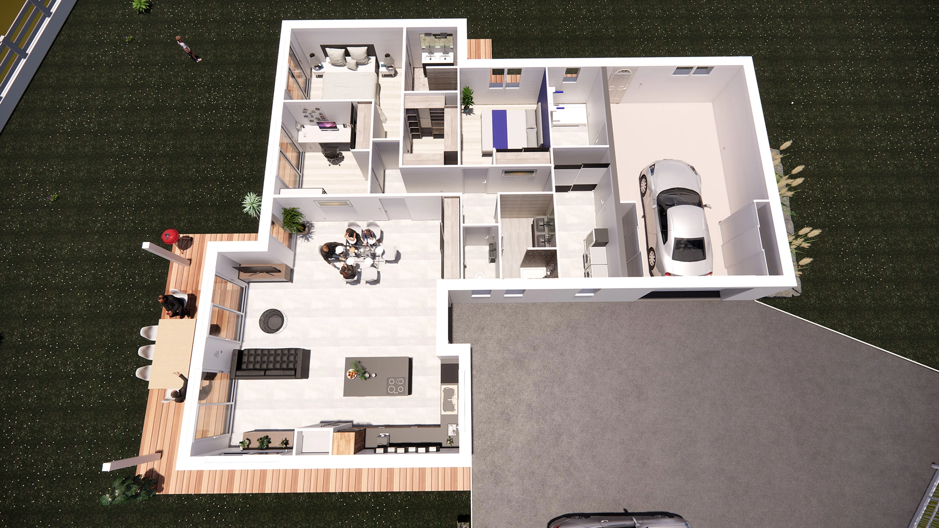 plan 3d maison moderne morestel maitre oeuvre